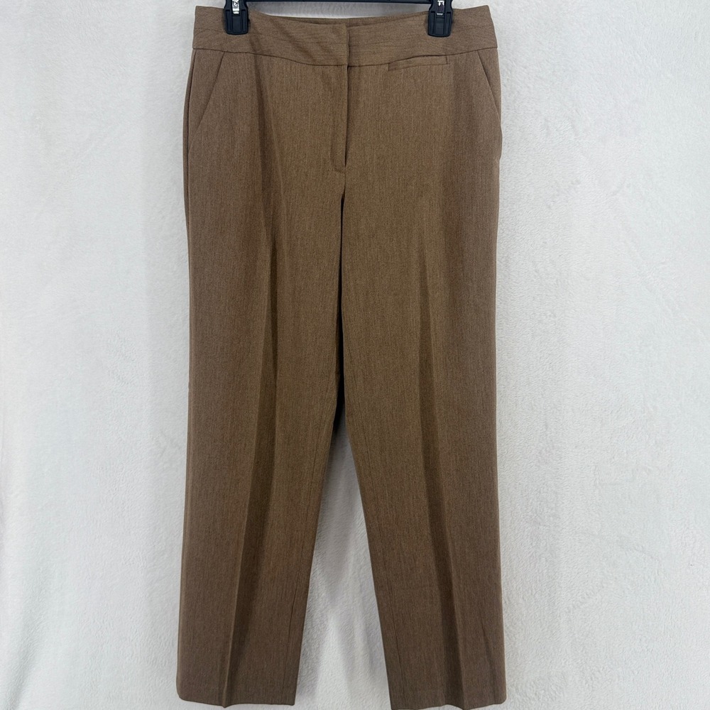 Talbots Dress Pants Womens 6P Brown‎ Petites Stretch Straight Leg Career Office